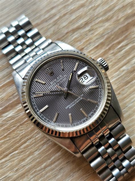 Rolex Datejust 36mm 16014 Gray Silver Tapestry dial Jubilee